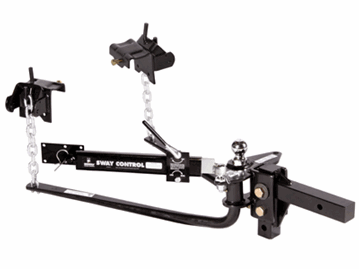 Picture of Weight Distribution Hitch; Husky Round Bar; Round Bar; 800 to 1200 Pound Tongue Weight; 12000 Pound Gross Trailer Weight; Includes 10 Inch Shank; With 2-5/16 Inch Ball; With Sway Control Package Part# 30849 