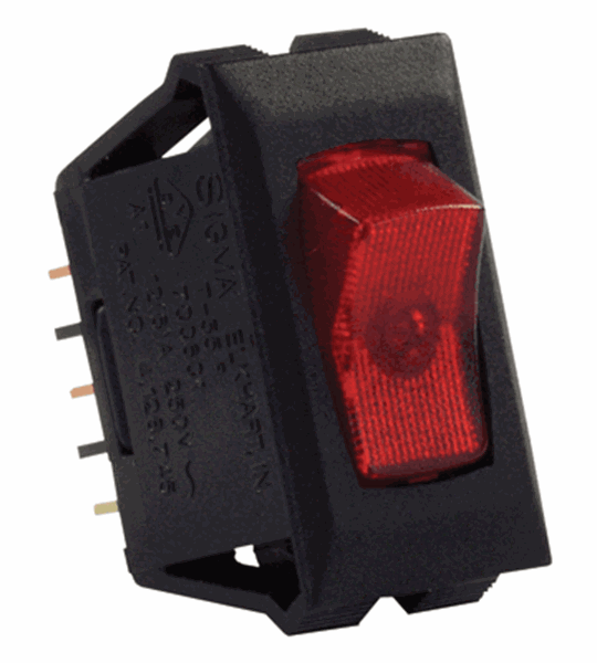 Picture of JR Products Red Light Rocker Switch 120V Part# 19-1872   12515