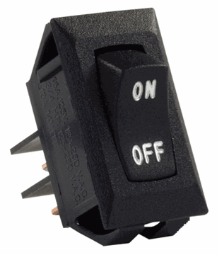 Picture of JR Products Rocker On/Off Switch Labeled Black, 5pack Part# 19-1839   12591-5