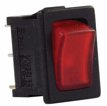 Picture of JR Products Mini Rocker On/Off Switch 12V Lighted Red Part# 19-1880   12765
