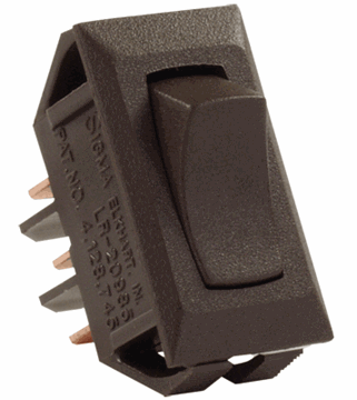 Picture of JR Products Rocker On/On Switch 12V Non-Lighted Brown Part# 19-1863   12645
