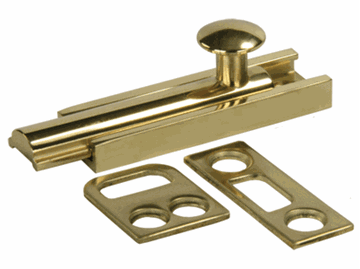 Picture of JR Products Entry Door Bolt Latch, 3In X 5/8In, Brass Part# 20-1887    20635