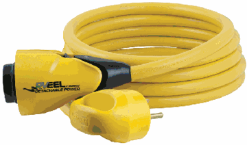 Picture of Marinco Power Supply Cord 25ft 30Amp, Yellow Part# 19-0026   CS30-25RV