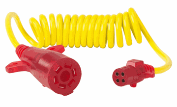Picture of Trailer Wiring Connector Adapter; 7-Way Blade To 4 Round; With Nite Glow ™; 8 Foot Stretch Flex-Coil ™; Without Trailer Socket Part# 30500 