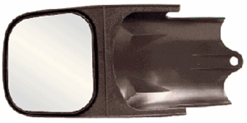 Picture of Chevrolet, Ford & GMC; Exterior Towing Mirror; Slide On; 4-1/2 x 5-1/8 Inch Mirror; Non-Extendable; Glass Manual Adjust; Without Turn Signal Indicator; Without Heat; Non-Folding; Black; Single Part# 23-0371 11000 
