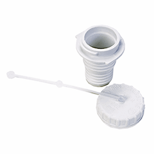 Picture of Thetford Fresh Water Inlet Spout & Cap W/Strap, White Part# 55-5295     94245