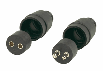 Picture of Trailer Wiring Connector; 2 Pole In-line; Includes Matched Set Positive and Negative Male And Female Connectors; Set of 2 Part# 30258 