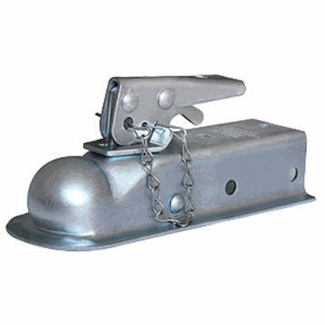 Picture of Trailer Coupler; Straight 2 Inch Wide Channel Mount; Bolt-On; 2000 Pound Gross Trailer Weight Capacity; 1-7/8 Inch Ball; Wedge Latch; Raw Part# 87070 