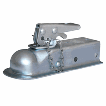 Picture of Trailer Coupler; Straight 2-1/2 Inch Wide Channel Mount; Bolt-On; 3500 Pound Gross Trailer Weight Capacity; 2 Inch Ball; Wedge Latch; Raw Part# 87074 
