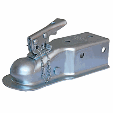Picture of Trailer Coupler; Straight 3 Inch Wide Channel Mount; Bolt-On; 6000 Pound Gross Trailer Weight Capacity; 2 Inch Ball; Wedge Latch; Raw Part# 87076 