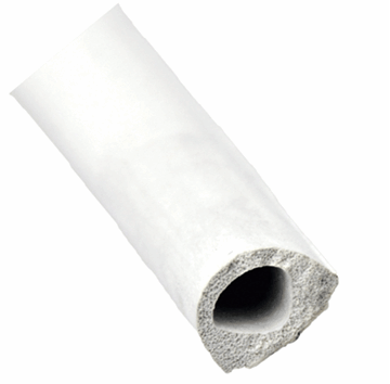Picture of Door Window Channel Seal; Non Ribbed D Seal; Mounts With White PSA Tape; 1/2 Inch Width x 3/8 Inch Height x 50 Foot Length; White Foam Part# 13-1041    018-204