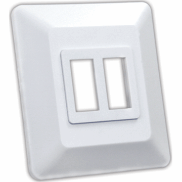Picture of JR Products Double Switch Faceplate, White Part# 19-1967   13615