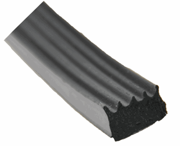 Picture of Door Window Channel Seal; Foam Type Seal; Mounts With Adhesive Backing; 5/8 Inch Width x 3/8 Inch Height x 50 Foot Length; Black; With Tape Part# 13-1051    018-523