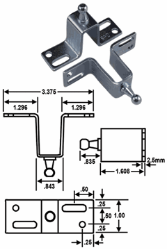 Picture of JR Products Gas Spring Support Bracket, 10MM Stud Part# 20-1072    BR-12695