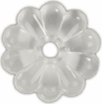 Picture of Screw Rosettes; Use On Ceiling Panels; Flower Pattern; Clear; Plastic; With Mounting Screws Part# 20-1856  20465