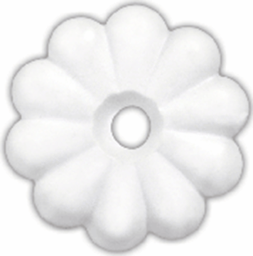 Picture of Screw Rosettes; Use On Ceiling Panels; Flower Pattern; White; Plastic; With Mounting Screws Part# 20-1855   20455