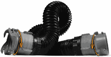 Picture of Sewer Hose; RhinoEXTREME ™; 5 Foot Length Extension; Black Hose; With Swivel Lug and Swivel Bayonet Fittings and Reusable Locking Ring Part# 20340 39865 