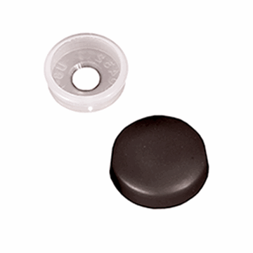 Picture of Screw Cover; Use To Cover Screws For A Finished Look; Fits Screws Up To #12 And Bolts Up To 1/4 Inch; Snap Over; Round; Black; With Collar; Set Of 14 Part# 20-0910 H603