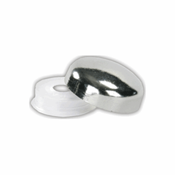 Picture of Screw Cover; Used To Secure An Item With A Screw But Desire A Clean And Finished Look; Snap Over; Round; Chrome; With Collar; Set Of 14 Part# 20-0909  20405