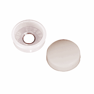 Picture of Screw Cover; Use To Cover Screws For A Finished Look; Fits Screws Up To #12 And Bolts Up To 1/4 Inch; Snap Over; Round; White; With Collar; Set Of 14 Part# 20-0901  H601