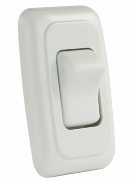 Picture of JR Products Single Rocker Switch 14V, White Part# 19-0172   12005