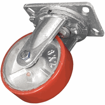 Picture of Skid Wheel; 6 Inch Diameter; Class A Type; Bolt On Mount; 1/2 Inch Urethane On Metal Wheel; Without Brake; Set Of 2 Part# 87568 48-979013