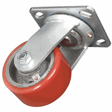 Picture of Skid Wheel; For Use With Low Profile RV Up To 30 Feet; 4 Inch Diameter; Ultra Swivel Type; Bolt On Mount; 1/2 Inch Urethane On Metal Wheel; Without Brake; Set Of 2 Part# 87566 48-979011 
