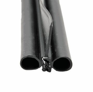 Picture of Slide Out Seal; Double Bulb Type With Wiper; 2 Inch Width x 2-1/4 Inch Height x 28 Foot Length; Black/ Rubber Part# 13-1058    018-478