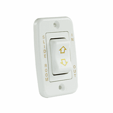 Picture of JR Products Slide Out MOM On/Off Switch White/Gold Part# 19-0171   12345