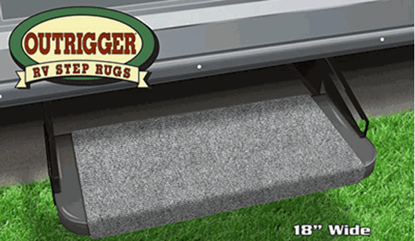 Picture of Entry Step Rug; Outrigger ®; Wrap Around Hook And Spring; 18 Inch Width; Castle Gray; Micro-Ribbed Textured; Olefin Fiber; With Shrink-wrap And Sleeve; Single Part# 48147 2-0313 
