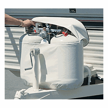 Picture of Adco Dual 20LBS Propane Tank Cover, Polar White Part# 06-0625   2112