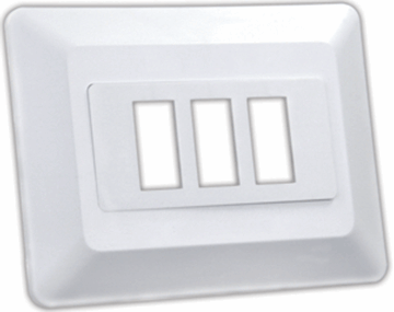 Picture of JR Products Triple Switch Faceplate, White Part# 19-1968   13625