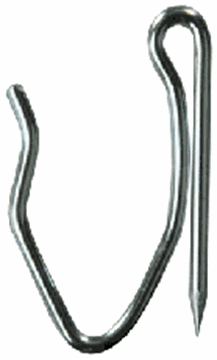 Picture of Window Curtain Hook; Pin On Style; Stainless Steel; Set Of 14 Part# 20-1933   81545