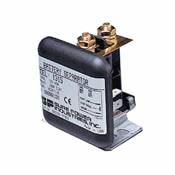 Picture of Battery Isolator Solenoid; SurePower™; Manages Multi-Battery Electrical Systems To Ensure Greater Reliability For Main Battery Engine Starting; Uni-Directional; 12 Volt DC/ 100 Amp Maximum Part# 19-3127   RB/BS-1314