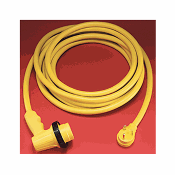 Picture of Marinco Power Supply Cord 30ft 30Amp, Yellow Part# 19-0499   30RPCRV