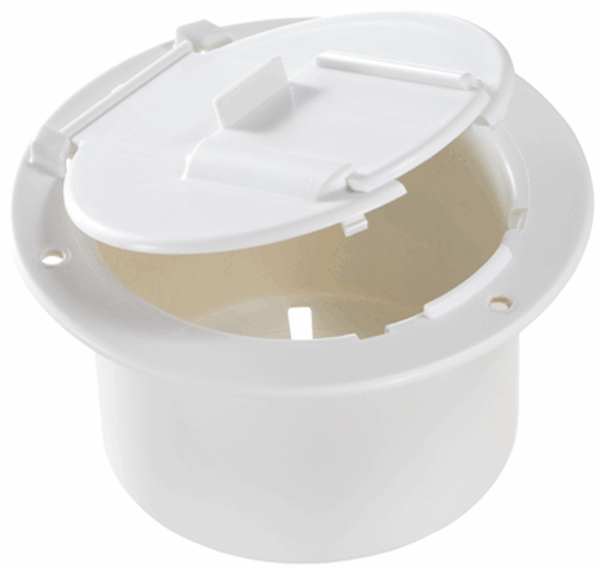 Picture of RV Designer Electrical Hatch Round 3.5" Cutout, Polar White Part# 19-1500   B130