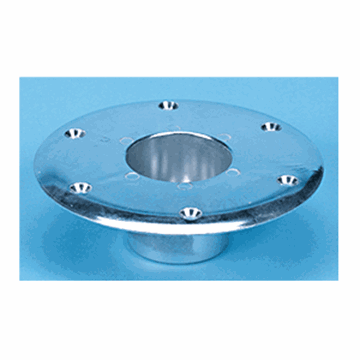 Picture of Table Leg Base; Round; Recessed Flush Mount; 6-1/4 Inch Diameter x 2.2 Inch Hole Insert Diameter x 2 Inch Deep; Aluminum; Single Part# 72-6195 48732