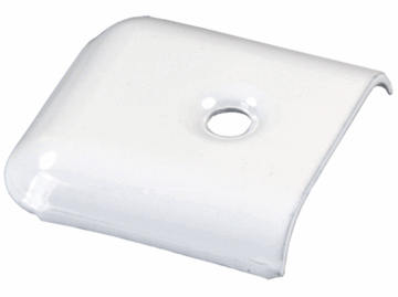 Picture of Side Molding End Cap; 1-1/4 Inch Length x 1-3/8 Inch Width x 1/4 Inch Depth; Polar White; Metal; Set Of 4 Part# 20-1146  49655