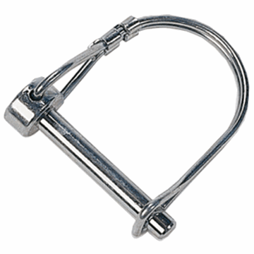 Picture of Trailer Coupler Safety Pin Clip; 1/4 Inch Diameter x 1-3/8 Inch Usable Length; With Snap Lock Bail Lock; Zinc Plated; Steel Part# 87092 01094