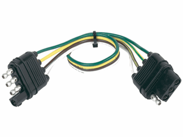 Picture of Trailer Wiring Connector; 4-Way Flat to 4-Way Flat; 18 Inch Lead Wire Part# 30170 