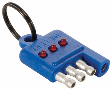 Picture of Trailer Wiring Circuit Tester; Trailer Wiring Connector Mounting Bracket; Fits 4 Wire Flat; Test Left/Right Turn/ Brake And Taillight; LED Indicator Light; Part# 30178 