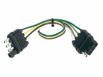 Picture of Trailer Wiring Connector Extension; 4 Wire Flat Plug; 12 Inch Length; Single Part# 30280 