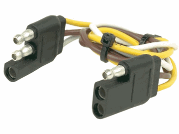 Picture of Trailer Wiring Connector; 3 Pole Flat Extension/ 2 Function Wire With One Ground; 12 Inch Lead Wire Length Part# 30311 
