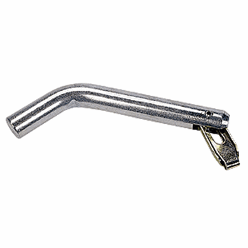 Picture of Trailer Hitch Pin; Bent Pin; 5/8 Inch Diameter; 2-5/8 Inch Usable Length; For Use With Class I/ II/ III Style Hitches; Chrome Plated; Steel; With Spring Loaded Swivel Security Clip Part# 31055 01034 
