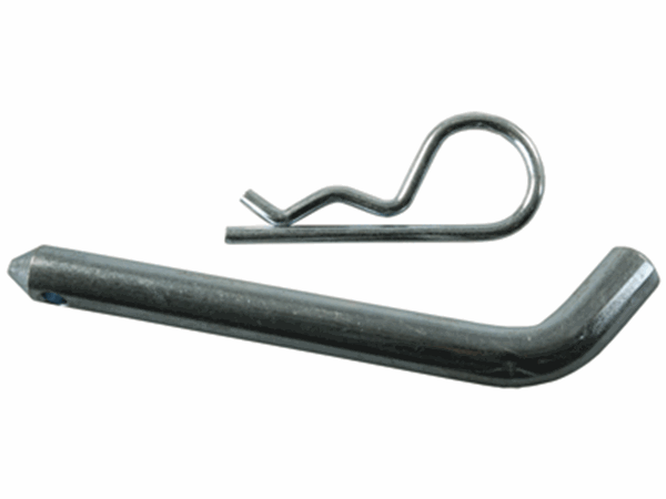 Picture of Trailer Hitch Pin; Bent Pin; 5/8 Inch Diameter; 5-3/4 Inch Usable Length; For Use With Class V Hitches; With Clip; Chrome Plated; Steel Part# 31637 01065 