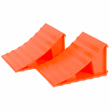 Picture of Wheel Chock; Bright Orange; Plastic; Set of 2 Part# 38511