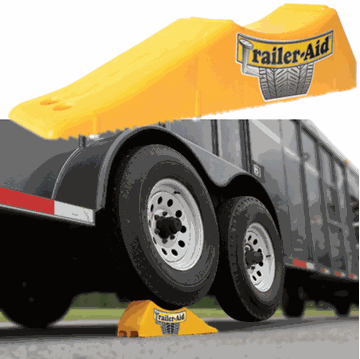 Picture of Trailer Tire Change Ramp; Trailer Aid ™; Use With Tandem Axle Trailers To Change A Flat Tire; 4-1/2 Inch Lift Height; 15,000 Pound Weight Rating; Yellow Part# 15-0456