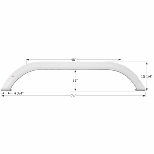 Picture of Icon Fender Skirt Tandem Axle Fits 74-1/8"L 15-1/8"H Part# 15-1651   01756