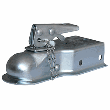Picture of Trailer Coupler; Straight 3 Inch Wide Channel Mount; Bolt-On; 2000 Pound Gross Trailer Weight Capacity; 1-7/8 Inch ball; Wedge Latch; Raw Part# 87072 