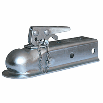 Picture of Trailer Coupler; Straight 2 Inch Wide Channel Mount; Bolt-On; 3500 Pound Gross Trailer Weight Capacity; 2 Inch Ball; Wedge Latch; Raw Part# 87073